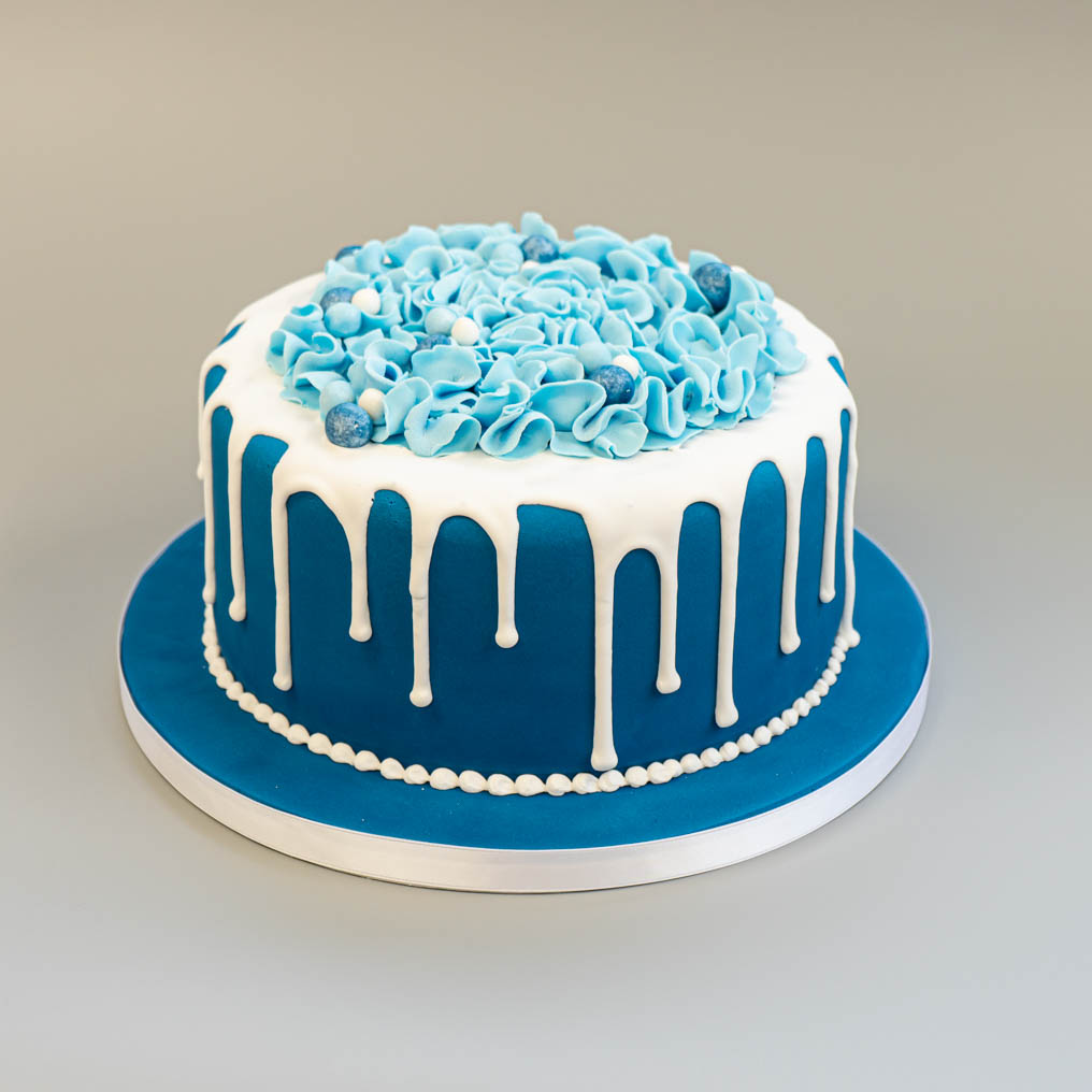 Blue Stars Birthday Cake With Name