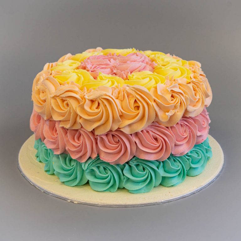 Rainbow Buttercream Roses Regency Cakes Online Shop