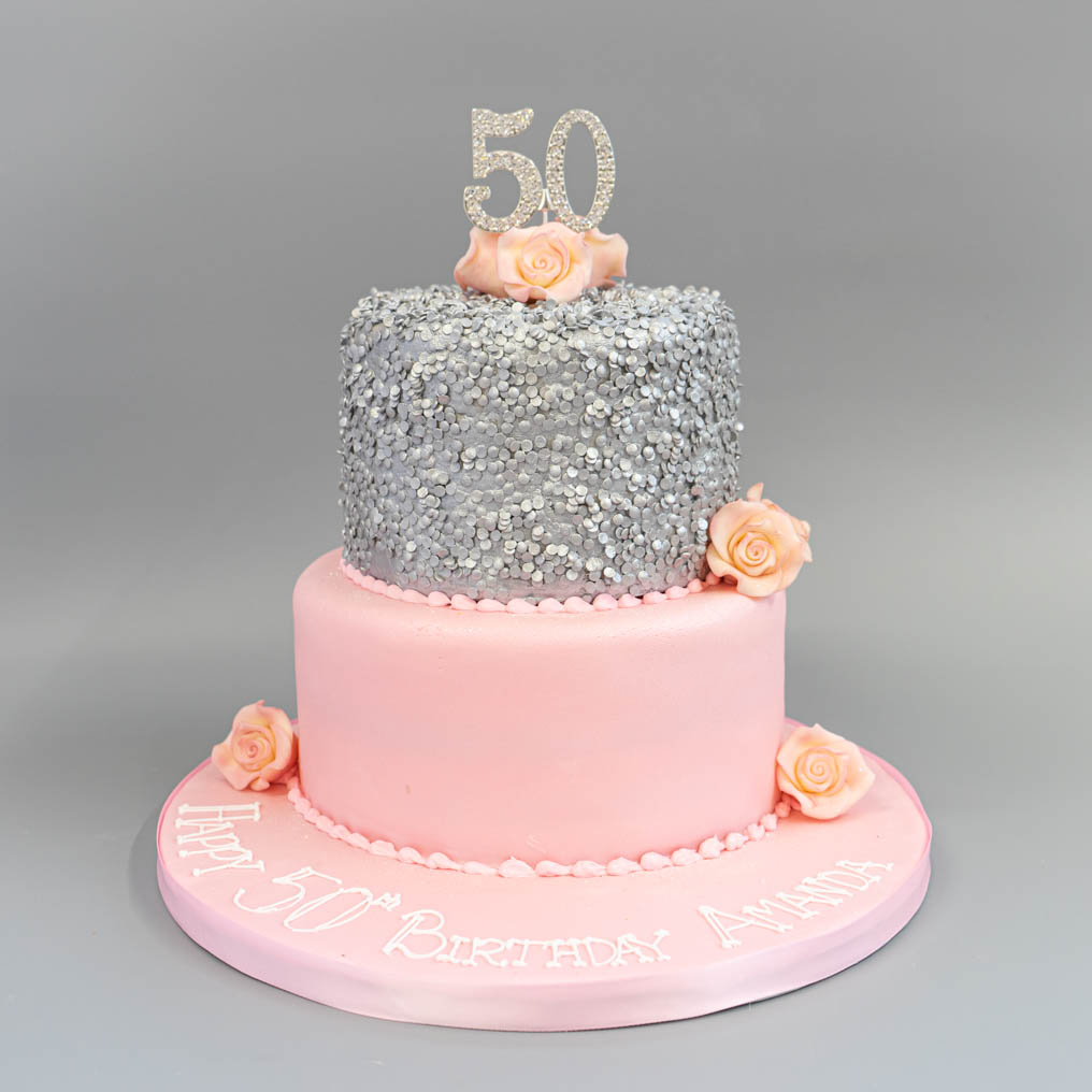 Silver and Gold Birthday Cake | Baked by Nataleen