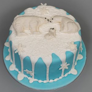Sponge Christmas Cake Polar Bear Design