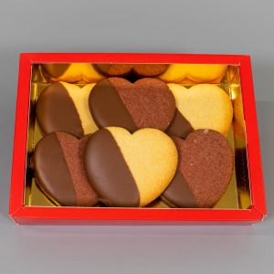 Chocolate Dipped Heart Shaped Cookies